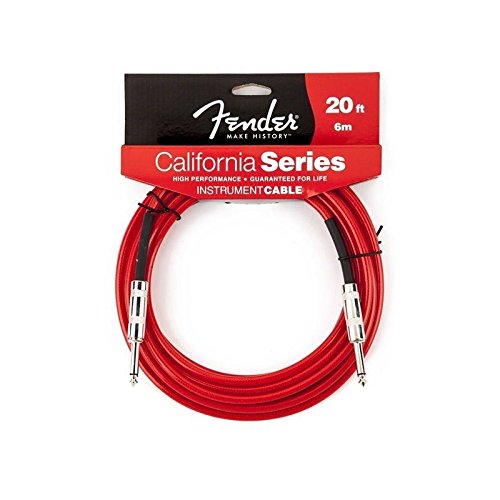 Product Cover Fender California Series Instrument Cable for electric guitar, bass guitar, electric mandolin, pro audio - Fiesta Red - 10'