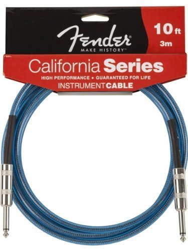 Product Cover Fender California Series Instrument Cable for electric guitar, bass guitar, electric mandolin, pro audio - Daphne Blue - 10'