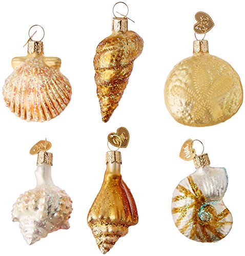 Product Cover Old World Christmas Mini Ornamen Glass Blown Ornaments for Christmas Tree Assorted Sea Shell Set