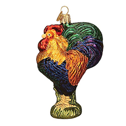 Product Cover Old World Christmas Farm Animals Glass Blown Ornaments for Christmas Tree Heirloom Rooster