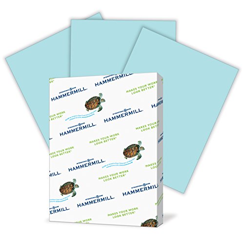Product Cover Hammermill Colored Paper, Blue Printer Paper, 24lb, 8.5x11 Paper, Letter Size, 500 Sheets / 1 Ream, Pastel Paper, Colorful Paper (103671R)