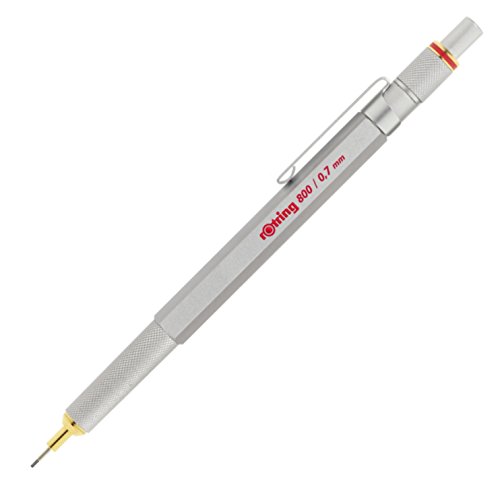 Product Cover rOtring 1904448 800 Retractable Mechanical Pencil, Silver Bar, 0.7 mm, Silver Barrel
