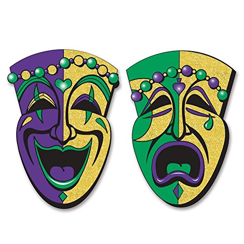 Product Cover Beistle 54550 2-Pack Jumbo Glittered Comedy and Tragedy Faces, 24-1/2-Inch