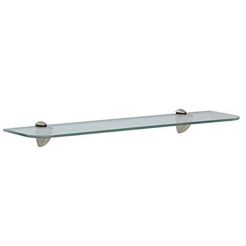 Product Cover Shelf-Made KT-0134-624SN Glass Shelf Kit, Satin Nickel, 6-Inch by 24-Inch