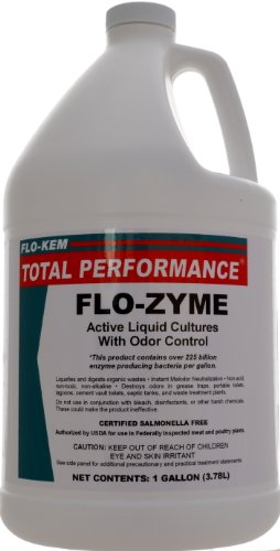 Product Cover Flo-Kem 5195 Flo-Zyme Commercial Bio-Enzyme Drain Opener/Deoderizer with Pleasant Scent, 1 Gallon Bottle, Milky White
