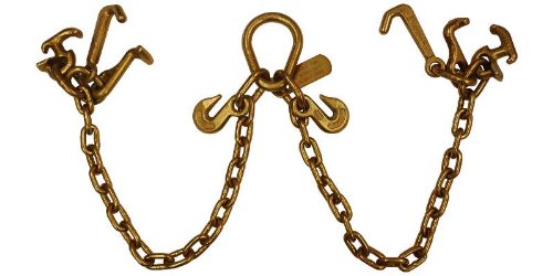Product Cover ME 5/16''x3' Tow Chain R T J Cluster Hooks Pear Link Grab Hooks Grade 70