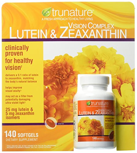 Product Cover Trunature Vision Softgels Complex Lutein and Zeaxanthin Supplement, 140 Count