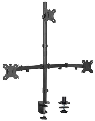 Product Cover VIVO Triple LCD Monitor Desk Mount Stand Heavy Duty and Fully Adjustable | 3 Screens up to 30 inches (STAND-V003T)
