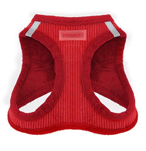 Product Cover Voyager Soft Harness for Pets - No Pull Vest, Best Pet Supplies, Small, Red Corduroy