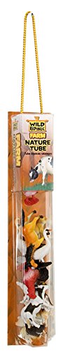 Product Cover Wild Republic Farm Figurines Tube, Horse, Cow, Donkey, Duck, Sheep, Chicken, Rooster, Pig, Dog, Cat, Goat, 16 Piece playset