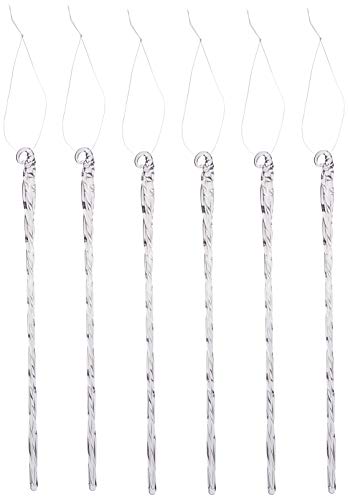 Product Cover Kurt Adler 6-Piece Glass Twist Icicle Ornaments, 7.5-Inch