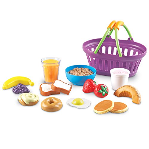 Product Cover Learning Resources New Sprouts Breakfast Foods Basket, Pretend Play, 16 Piece, Ages 18 Mos+