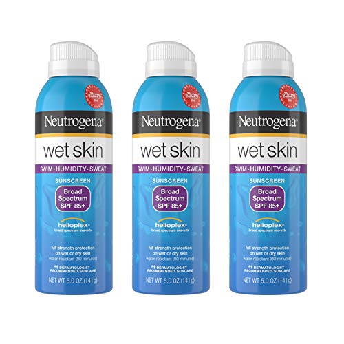 Product Cover Neutrogena Wet Skin Sunscreen Spray Broad Spectrum SPF 85+, Sweat and Water Resistant Sun Protection, 5 oz (Pack of 3)