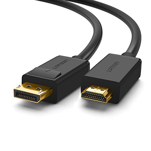 Product Cover UGREEN 4K UHD DP to HDMI Cable Male to Male Displayport to HDMI Video Cable DisplayPort to HDTV Monitor Cable Support Audio for HP EliteBook,HTC VIVE Virtual Reality System and DP Enabled Devices 10FT