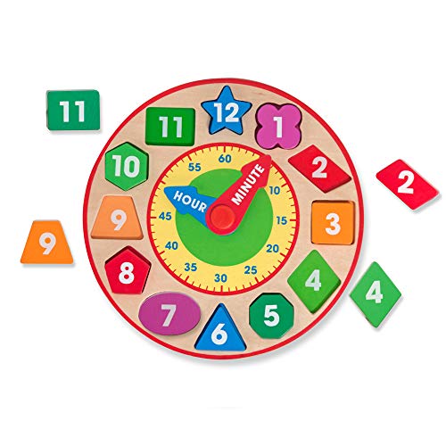 Product Cover Melissa & Doug Shape Sorting Clock - The Original (Developmental Kids Toy, Sturdy Wooden Construction, Develop Time-Telling Skills, Great Gift for Girls and Boys - Best for 3, 4, 5, and 6 Year Olds)