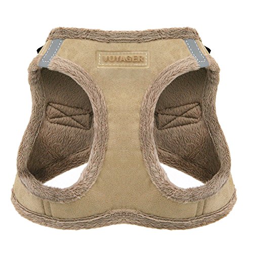 Product Cover Voyager Soft Harness for Pets - No Pull Vest, Best Pet Supplies, Medium, Latte Suede