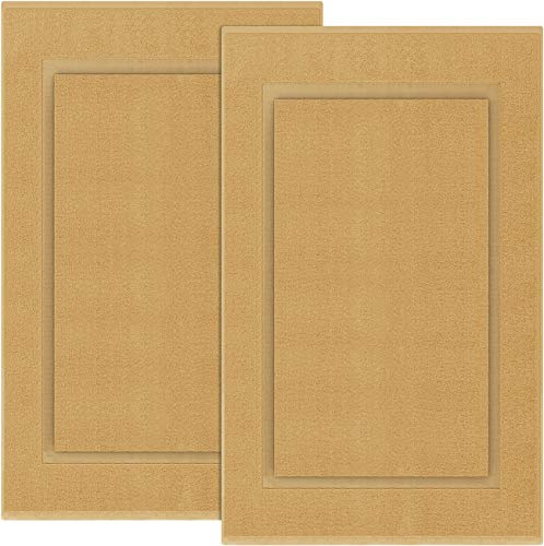Product Cover Utopia Towels Cotton Banded Bath Mats 2 Pack, [Not a Bathroom Rug], 21 x 34 Inches, Beige
