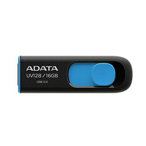 Product Cover ADATA UV128 16GB USB 3.0 Retractable Capless Flash Drive, Blue (AUV128-16G-RBE)