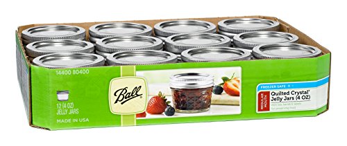 Product Cover Ball Mason 4oz Quilted Jelly Jars with Lids and Bands, Set of 12