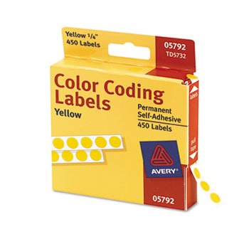 Product Cover Avery Permanent Round Color-Coding Labels, 5792, 1/4