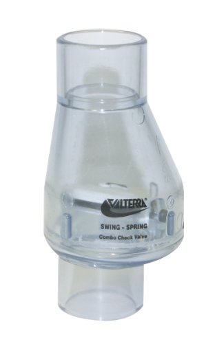 Product Cover Valterra 200-C10 PVC Swing/Spring Combination Check Valve, Clear, fits 1