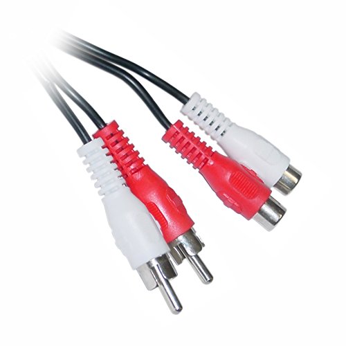 Product Cover 2 RCA Male to RCA Female Audio Extension Cable 12 Feet (Red and White), CNE63133