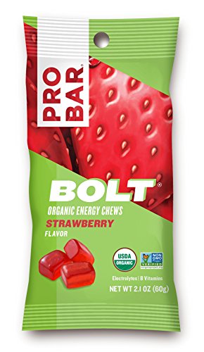 Product Cover PROBAR - Bolt Organic Energy Chews, Strawberry, Non-GMO, Gluten-Free, USDA Certified Organic, Healthy, Natural Energy, Fast Fuel Gummies with Vitamins B & C (12 Count) Packaging May Vary