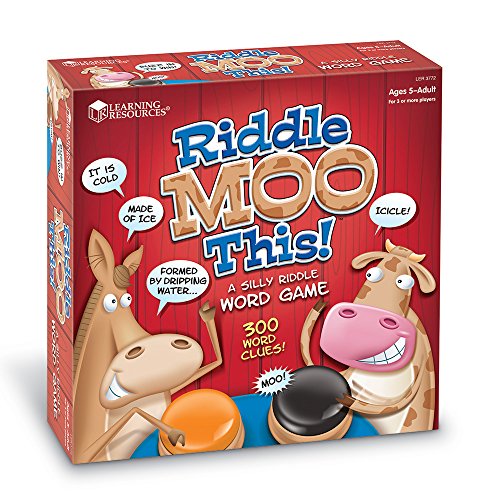 Product Cover Learning Resources Riddle Moo This - A Silly Riddle Word Game, 150 Cards, 4 Buzzers, Ages 5+