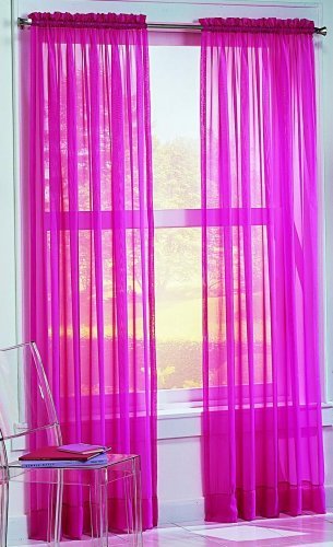 Product Cover DreamKingdom - 2 PCS Solid Sheer Window Curtains/Drape/Panels/Treatment Brand New 58
