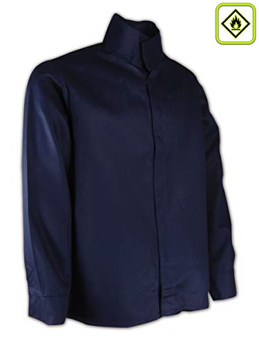 Product Cover Magid N1530 A.R.C. Cotton Arc-Resistant Jacket with Pocket, Mandarin Collar. X-Large, Navy Blue