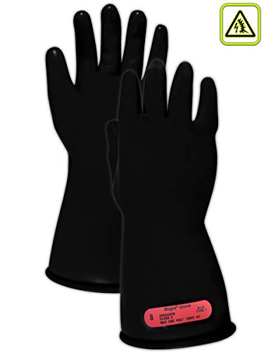 Product Cover Magid Safety M011B10 Electrical Gloves | ASTM D120-09 Compliant Class 0 Rubber Electrical Insulating Gloves with Straight Cuff, Work, 11