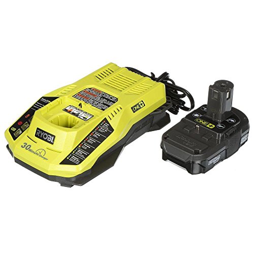 Product Cover Ryobi P128 Upgrade Kit: Intelliport 18V Lithium Ion Battery Charger (P117) and Single 18V Lithium Ion Battery (P102) Compatible With One+ System
