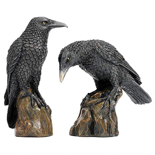 Product Cover Design Toscano Mystic Night Raven Gothic Statues, 6 Inch, Set of Two, Polyresin, Full Color