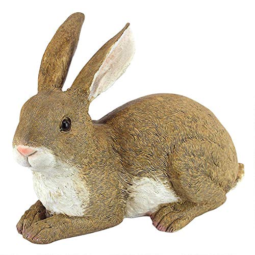 Product Cover Design Toscano Bashful the Bunny Lying Down Rabbit Outdoor Garden Statue, 10 Inch, Polyresin