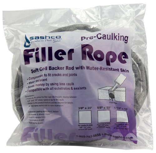 Product Cover Sashco 30120 1-1/8-Inch by 10-Feet Pre-Caulking Filler Rope Backer Rod, Grey