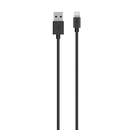 Product Cover Belkin Lightning to USB Cable - MFi-Certified iPhone Lightning Cable for iPhone XS, XS Max, XR, X, 8/8 Plus and more (4ft/1.2m), Black - F8J023bt04-BLK