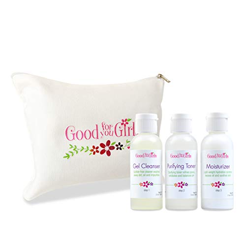 Product Cover Good For You Girls Three-Step Skincare Kit for Teens, Preteens and Kids who are just starting a regimen, with Natural and Organic Ingredients, All Skin Types, Sulfate Free, Paraben Free, Vegan