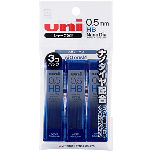 Product Cover Uni Nanodia Machanical Pencil 0.5 mm Lead Pack of 3, Hb (U05202ND3PHB)