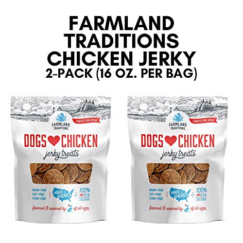 Product Cover Farmland Traditions Filler Free Dogs Love Chicken Premium Jerky Treats for Dogs, 2 lbs. Total (2 Pack-1 lb. Each)