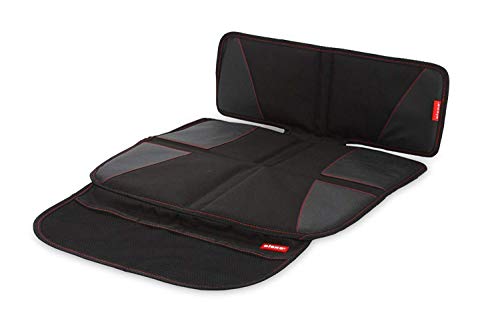 Product Cover Diono Seat Bottom Protector Super Mat, Protects Car Upholstery from Scratches Dents, Wear and Tear, Water and Dirt Resistant, Front Pockets for Essentials, Black