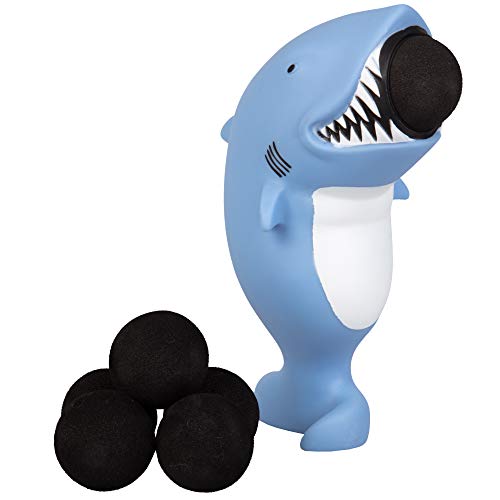 Product Cover Hog Wild Shark Popper Toy - Shoot Foam Balls Up to 20 Feet - 6 Balls Included - Age 4+