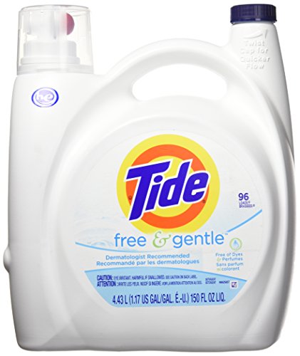 Product Cover Tide Free & Gentle HE Liquid Laundry Detergent, Unscented, 4.43 L (96 Loads)