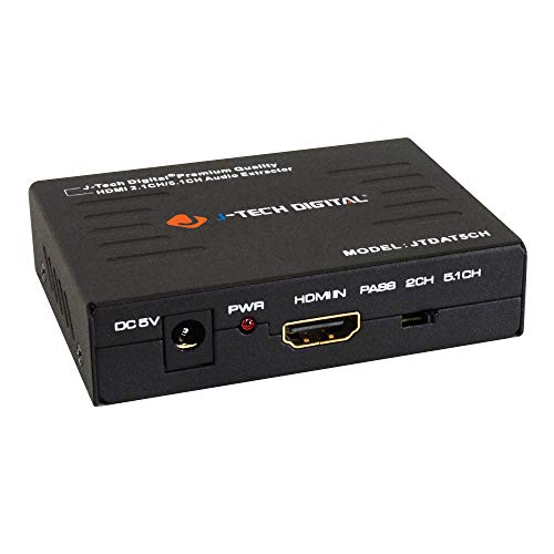 Product Cover J-Tech Digital Premium Quality 1080P HDMI To HDMI + Audio (SPDIF + RCA Stereo) Audio Extractor Converter (JTDAT5CH)