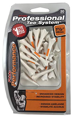 Product Cover Pride Performance Professional Tee System Plastic Golf Tees (Pack of 30), 1 2-Inch