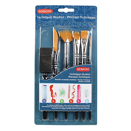 Product Cover Derwent Techniques Brushes, Pack, 6 Count (2302003)