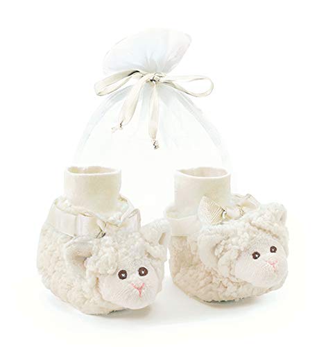 Product Cover Bearington Baby Lamby Plush Stuffed Animal Lamb Sock Top Slipper Booties