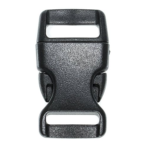 Product Cover PARACORD PLANET Brand Contoured Side Release Black Buckle - Multiple Size and Quantity (5/8 Inch, 25 Pack)