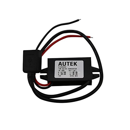 Product Cover AUTEK DC DC Converter Buck Module 12V/24V To 5V 3A USB Output Step Down Voltage Regulator Charge Compatible for iPad iPhone 4S 5 6/6 Plus etc (Standard USB)