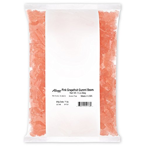 Product Cover Albanese Candy Pink Grapefruit Gummi Bears, 5 Pound Bag, Pink Grapefruit-Flavored Soft Chewy Gummy Bears, Single-Flavor, Gluten Free Dairy Free Fat Free