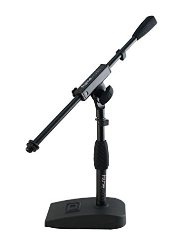 Product Cover Gator Frameworks Short Weighted Base Microphone Stand with Soft Grip Twist Clutch, Boom arm, and both 3/8